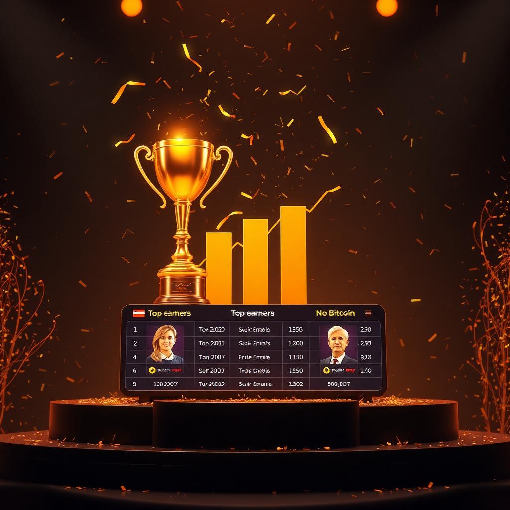 Top earners competing on the GlobaX leaderboard with trophies and rising charts